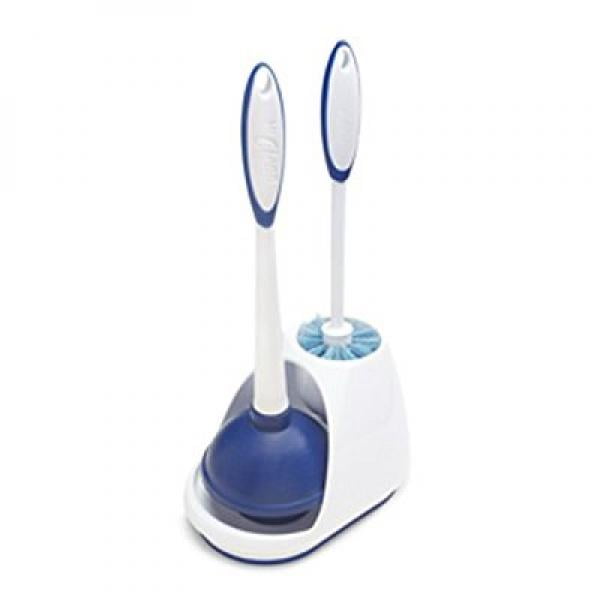 9 Count Turbo Plunger and Bowl Brush Caddy Set and Cleaning Pads